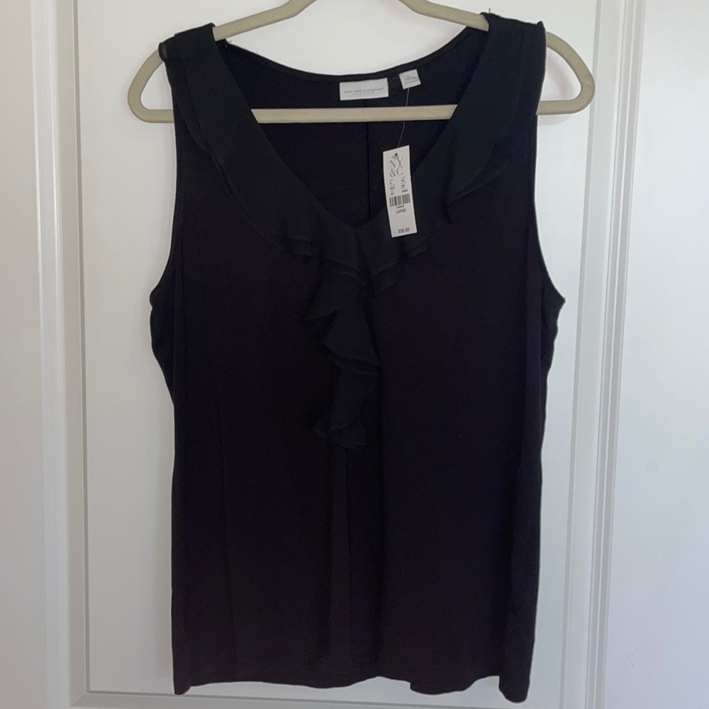 New York & Company Ruffled Sleeveless Blouse